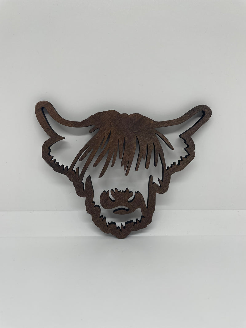 Highland Cow Wooden Coaster