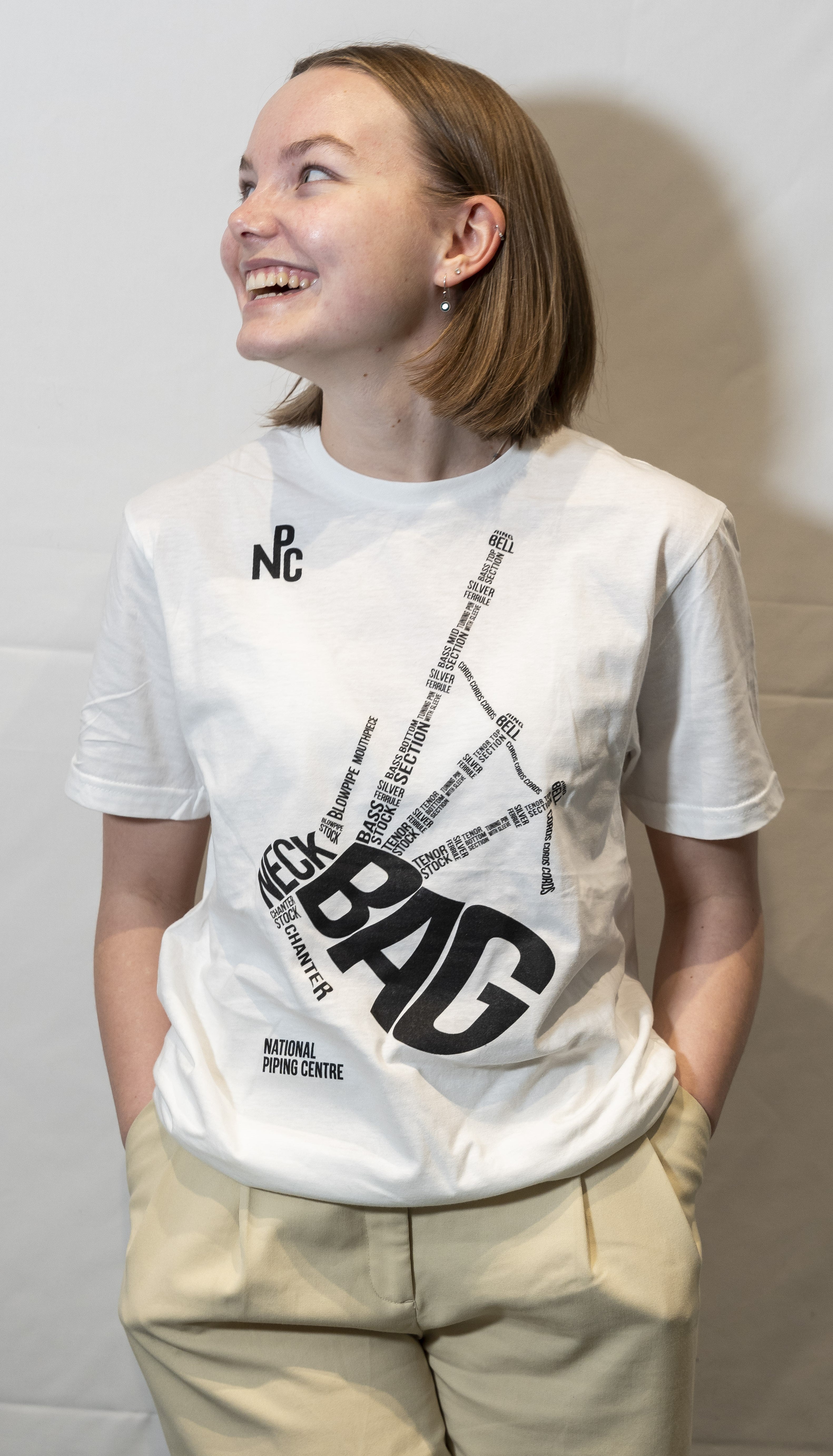 NPC White Bagpipe T-shirt