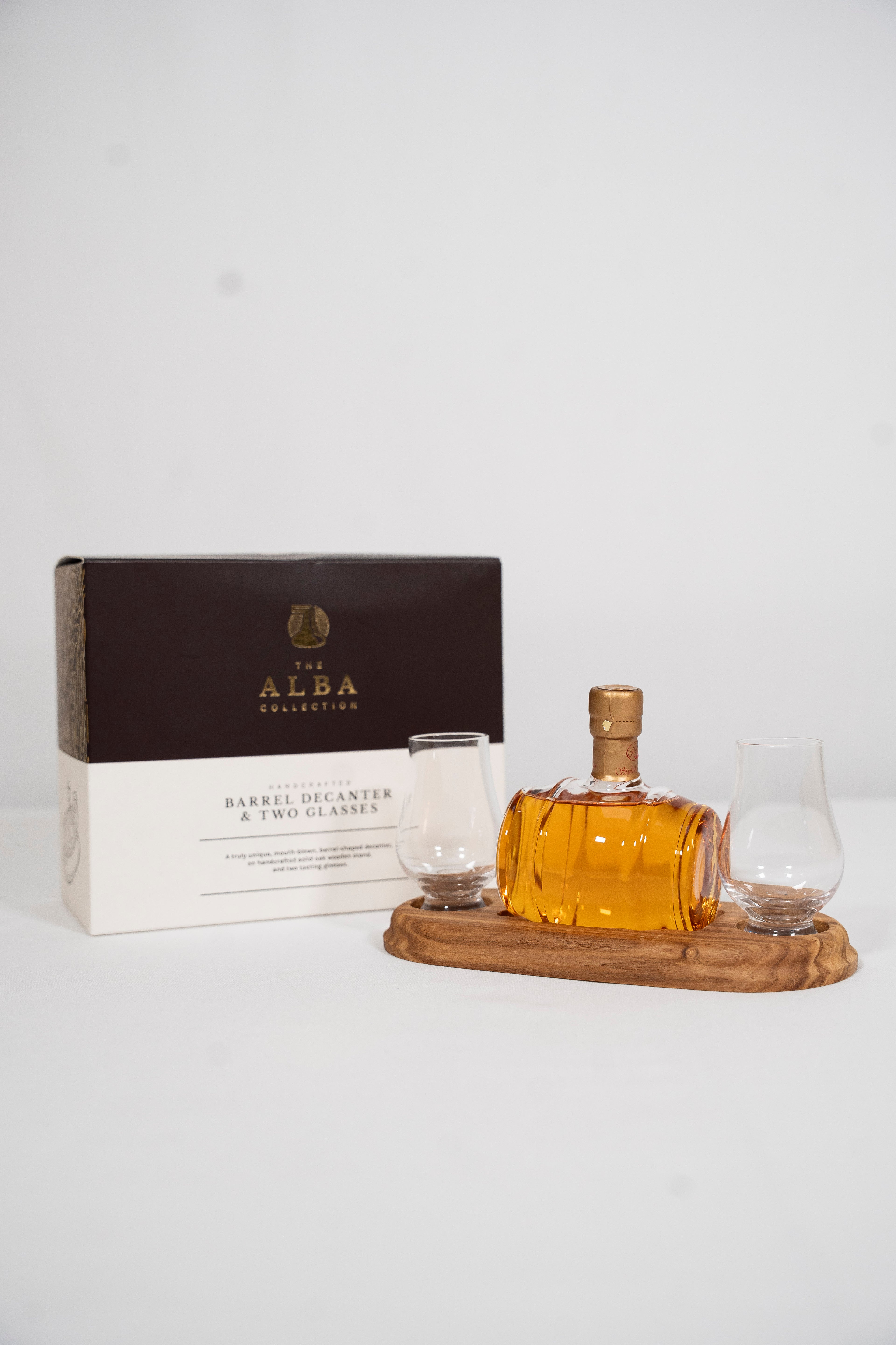 Mini Whisky Barrel Refillable Decanter & Whisky Glasses 200m