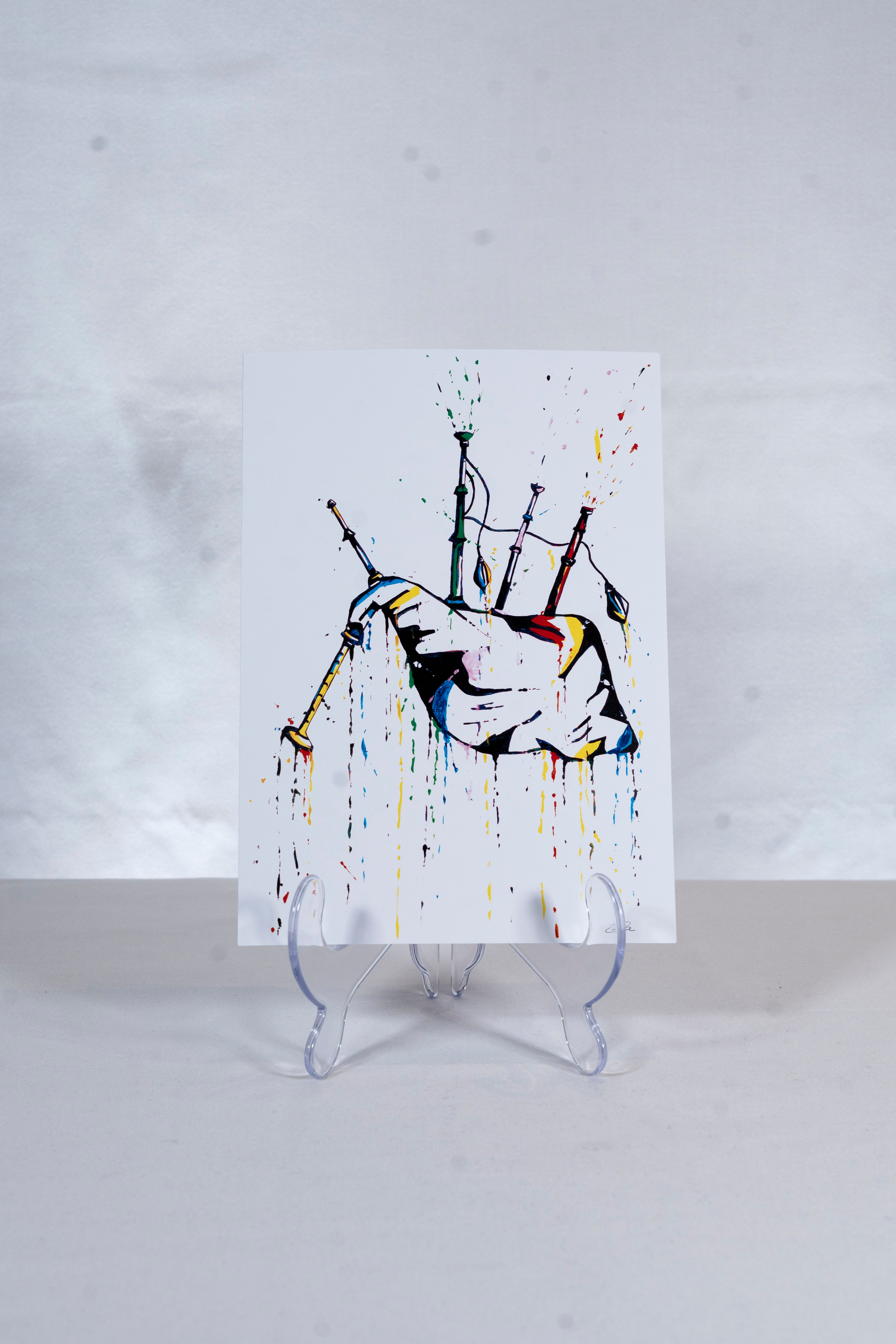 Splash effect Coloured Bagpipe Print