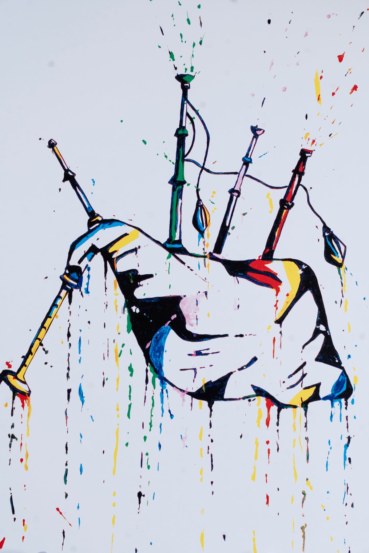 Bappipe Splash effect Coloured Bagpipe Print – The Bagpipe Shop