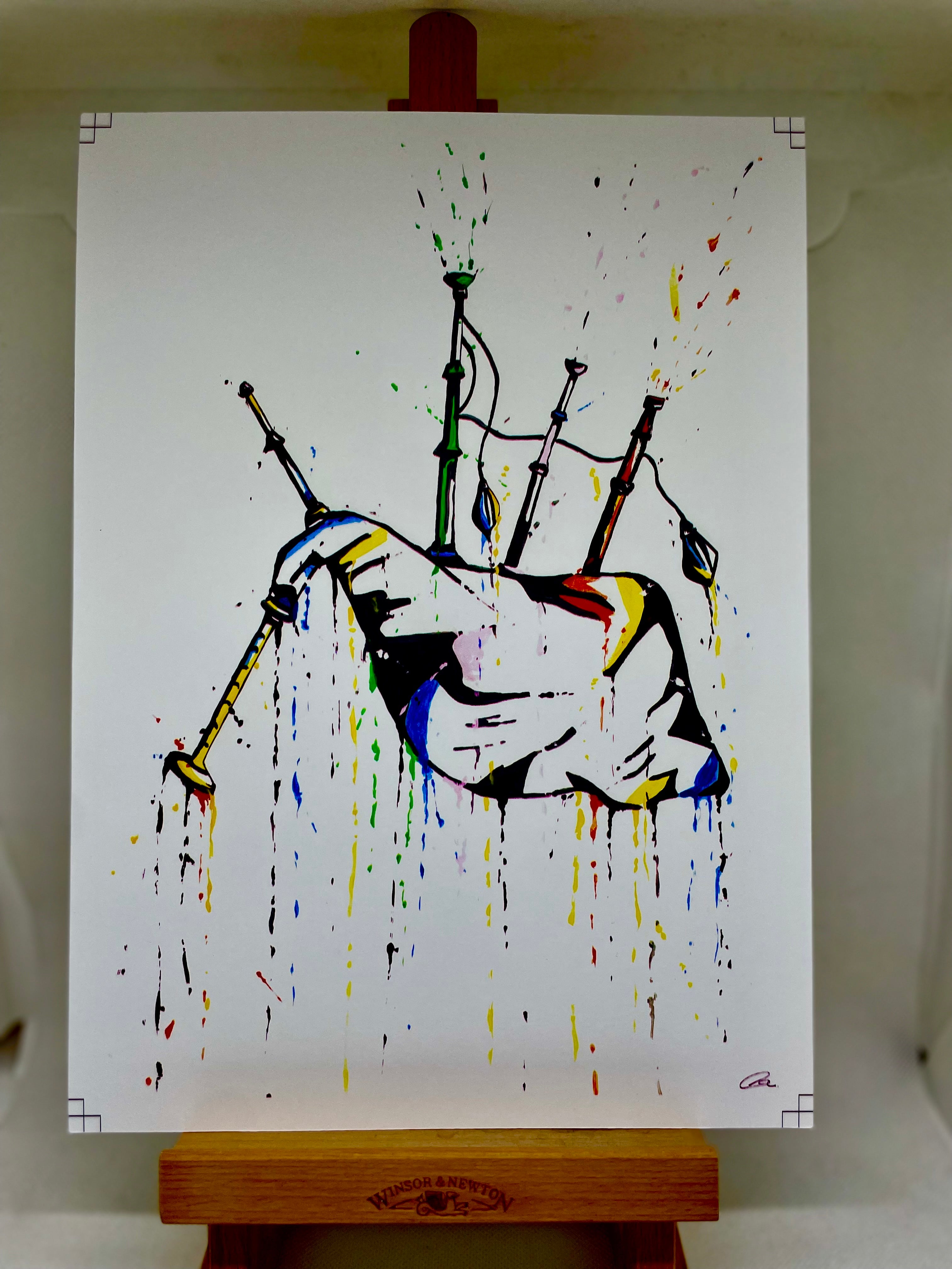 Splash effect Coloured Bagpipe Print